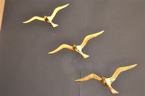 3 Pc Brass Birds wall art Gold Plating Metal bird Wall Art | Etsy