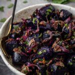 Purple Potato Salad with Bacon and Red Onion