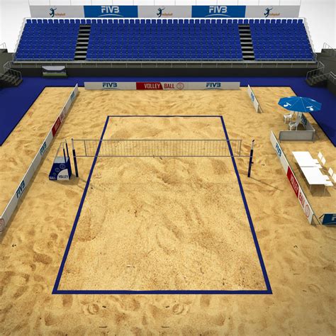 Volleyball beach court stadium high detail 3D Model MAX OBJ 3DS FBX MTL | CGTrader.com