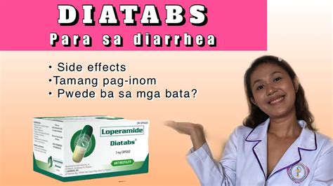 GAMOT SA PAGTATAE AT SAKIT NG TYAN: DIATABS (Loperamide) | Diatabs for diarrhea Tagalog - YouTube