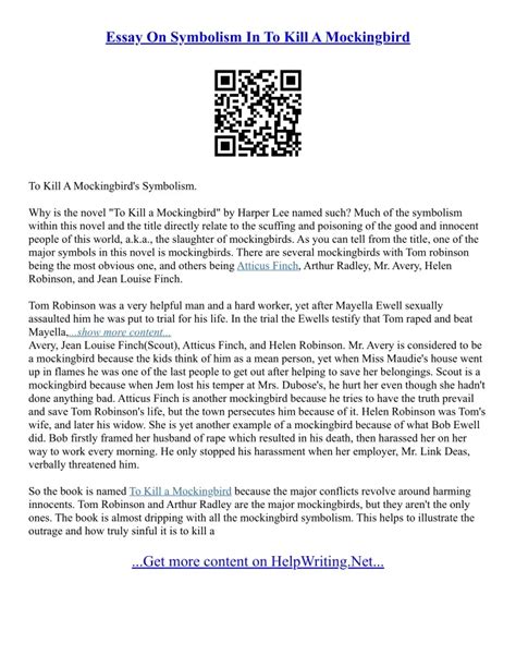 PPT - To Kill A Mockingbird Symbolism Essay PowerPoint Presentation, free download - ID:12740953