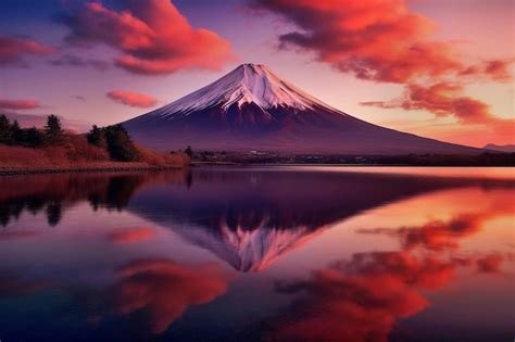 Premium AI Image | sunrise over mt fuji