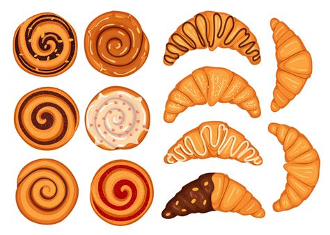 French bread bakery product set, 8569979 Vector Art at Vecteezy