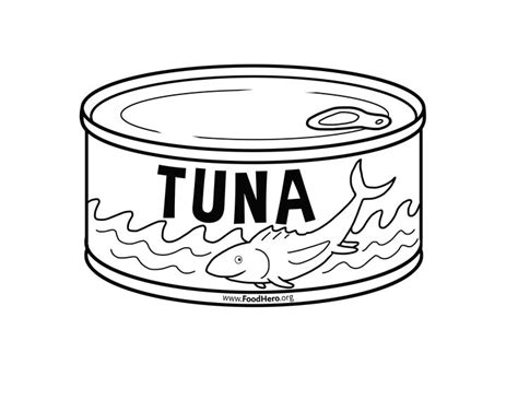 Tuna outline. #foodhero #schoolart #illustrations | Alimentos para colorear, Dibujos para pintar ...