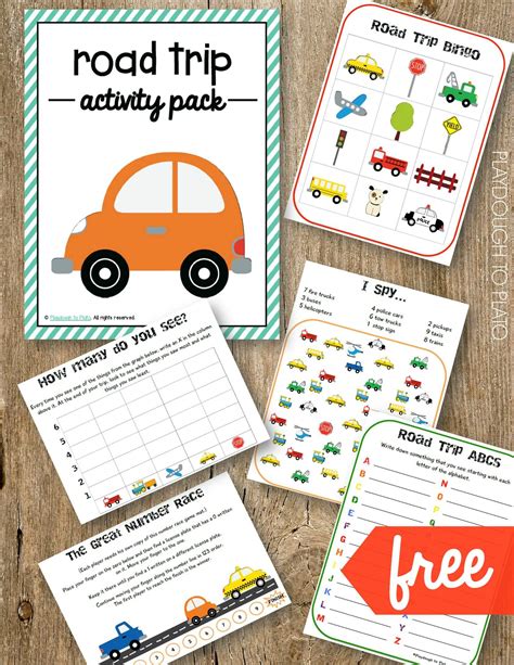 Free Road Trip Activity Pack - Playdough To Plato