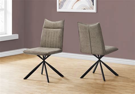 DINING CHAIR - 2PCS / 36"H / TAUPE FABRIC / BLACK Metal - Paramountfurniture