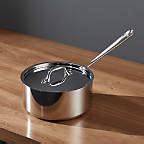 All-Clad d3 Stainless Steel 3-qt. Saucepan with Lid + Reviews | Crate & Barrel