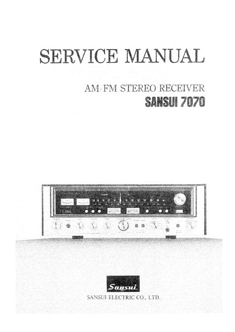 SANSUI 7070 - Service Manual Immediate Download