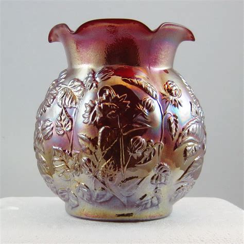 Imperial Red Chrysanthemum Carnival Glass Vase – Carnival Glass