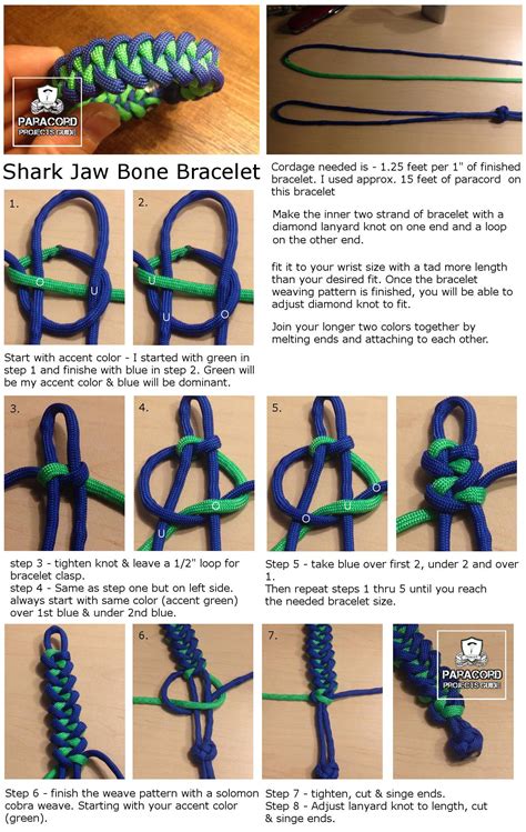 How to make a shark jaw bone paracord bracelet | Paracord bracelet patterns, Paracord bracelets ...