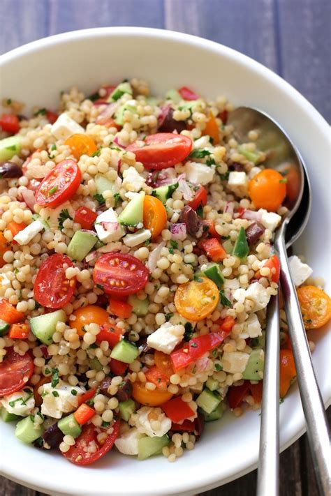 Israeli Couscous Salad with Summer Vegetables - Green Valley Kitchen