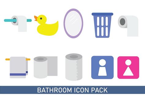 Bathroom Flat Icon Pack Full Color