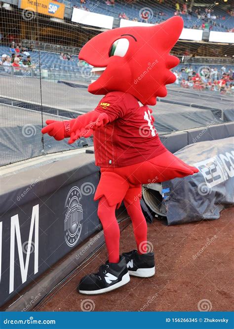 Liverpool Mascot `Mighty Red` at Yankee Stadium before the 2019 Western Union Cup Game between ...