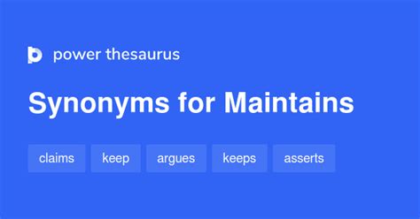 Maintains synonyms - 1 332 Words and Phrases for Maintains