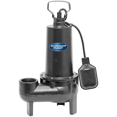 Superior Pump 1/2 HP Submersible Cast Iron Sewage Pump-93501 - The Home Depot