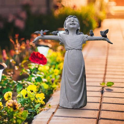 Garden Statue Resin, Felicity Little Girl Lawn Sculpture Yard Decoration - Walmart.com