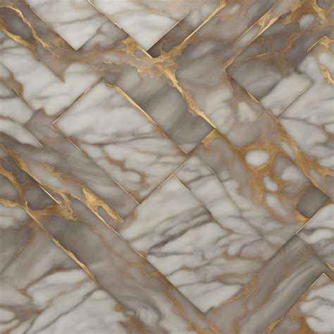 Premium AI Image | gold and white marble floor in a bathroom