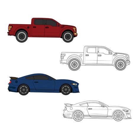 car vector illustration, car outline vector, car line art, 26264328 Vector Art at Vecteezy