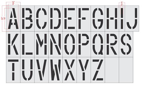 18" Alphabet Kit Stencil - 1-800-Stencil