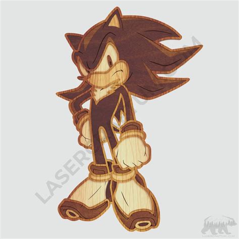 Shadow the Hedgehog Layered Design for cutting - LaserCraftum