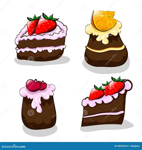 Cartoon cakes stock vector. Illustration of organic, cocoa - 38292542