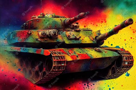 Premium Photo | The tank is in battle firing at the enemy world war huge tank digital art style ...