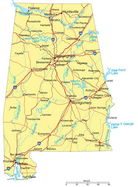 Alabama National Parks Map