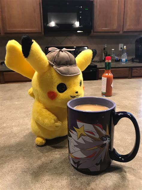 Detective Pikachu with coffee by Pikafan09 on DeviantArt