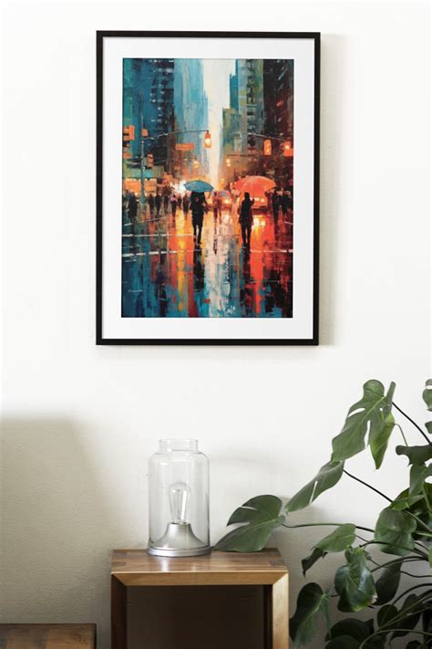 City Street Painting Art Print Painting of City Street at - Etsy