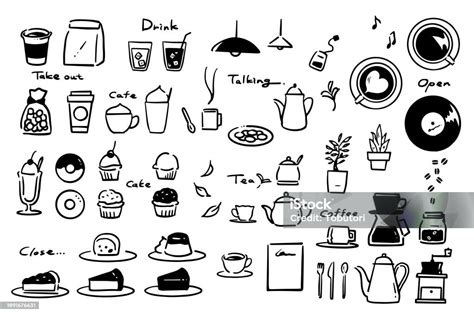 Cafe Line Drawing Illustration Stock Illustration - Download Image Now ...