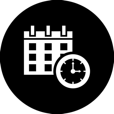 Black and White illustration of calendar time icon. 24255085 Vector Art ...