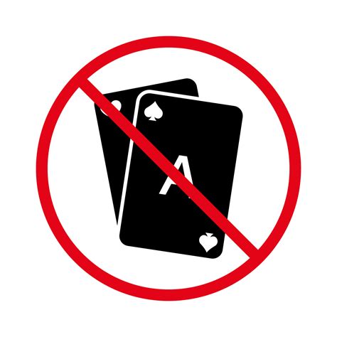 Forbid Play Card Pictogram. Prohibited Game Card Deck. Ban Royal Poker Black Silhouette Icon ...