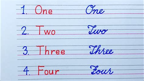 Numbers 1 to 10 - Learn to write 1 to 10 in Cursive Handwriting - YouTube