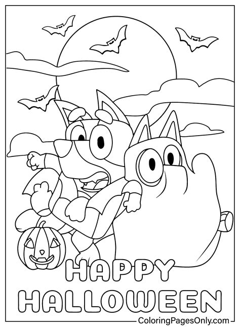 Bluey Halloween to Color - Free Printable Coloring Pages