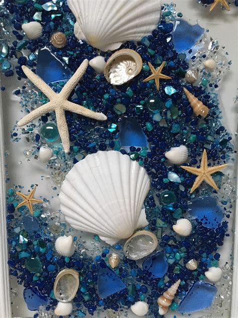 Ocean Blue Wall Art/ocean Seashell Window/seashell Decor/beach - Etsy