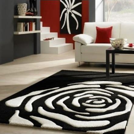 Ikea Modern Carpet Black White Rose Rugs for Living Room & Bedroom Acrylic Hand Made Rugs and ...