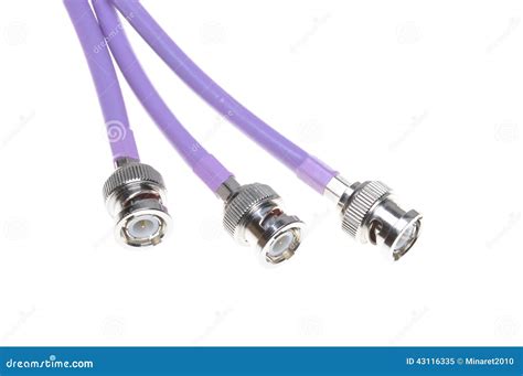 Coaxial Cables with Bnc Connectors Stock Image - Image of component, macro: 43116335