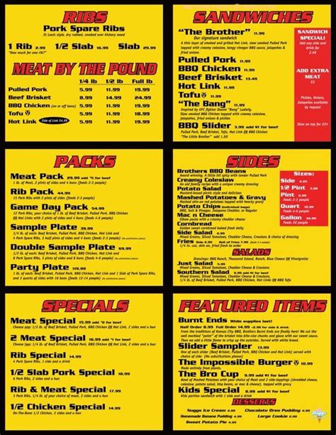 Online Menu of Brothers BBQ Restaurant, Fort Collins, Colorado, 80521 - Zmenu