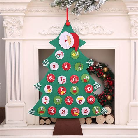 DIY Felt Christmas Tree Advent Calendar Birthday Advent Calendar Fabric ...