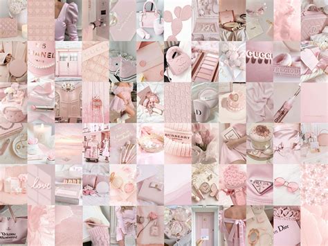 100 Blush Pink Collage Kit, Pastel Pink Wall Collage, Blush Aesthetic Wall Prints, Luxury Blush ...