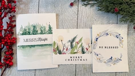 3 Simple Watercolor Holiday Cards Designs (Make your own Christmas ...