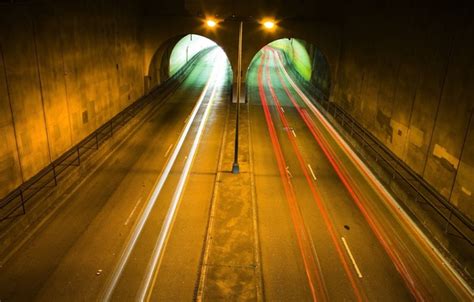 Wallpaper road, lights, the tunnel images for desktop, section разное ...