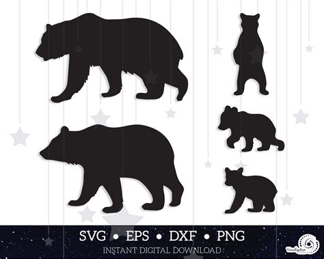 Bear Family Mama Bear Papa Bear Cubs Vectors INSTANT | Etsy