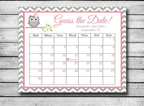 Baby Due Date Calendar Game – The Gender Experts