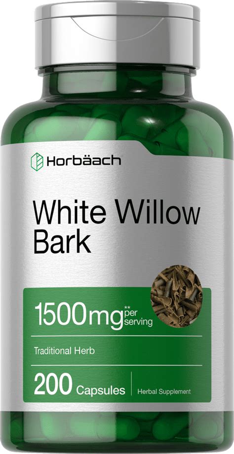 White Willow Bark Extract | 1500mg | 200 Capsules | by Horbaach ...