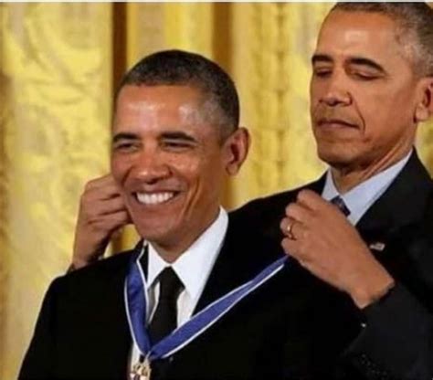 Obama Giving Himself A Medal Template