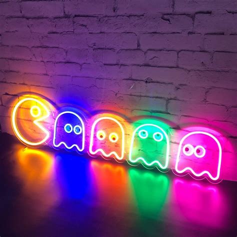 PAC MAN & Ghosts LED Neon Light Sign wall decor | Etsy