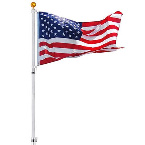 30 ft Telescopic Flag Pole Kit Fly 2 Flags 16 Gauge Aluminum Flagpole | The Military Gift Store