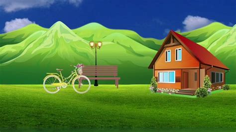 Animasi Pemandangan Rumah Pegunungan||LandscapeAnimation Background||free to download||no copy ...