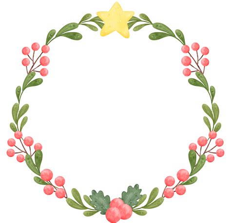 cute Christmas wreath cartoon watercolour 14295999 PNG